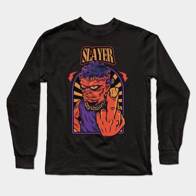 Street Style Slayer Band Long Sleeve T-Shirt by Pantat Kering